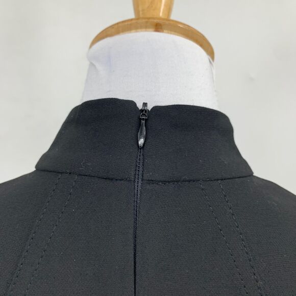 Trina Turk Top Womens 6 Black Mock Neck Side Splits Sleeveless Back Zip Tunic - Picture 7 of 13